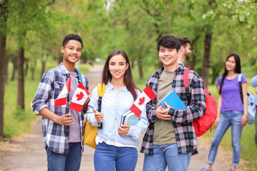 International students working in an office environment in Canada during study or internship